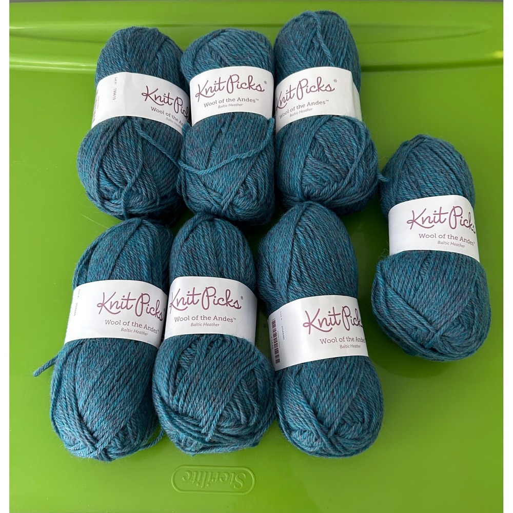 Knit Picks Wool of the Andes Baltic Heather Worsted Yarn 7 Skeins 100% Wool